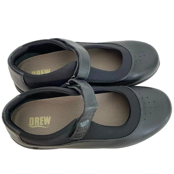 Drew Mary Jane Shoes Womens 9.5 W Wide Black Leather Cushion Sole Comfy Flats - Picture 6 of 13